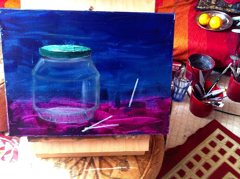 Lollipop painting without the lollipops. 