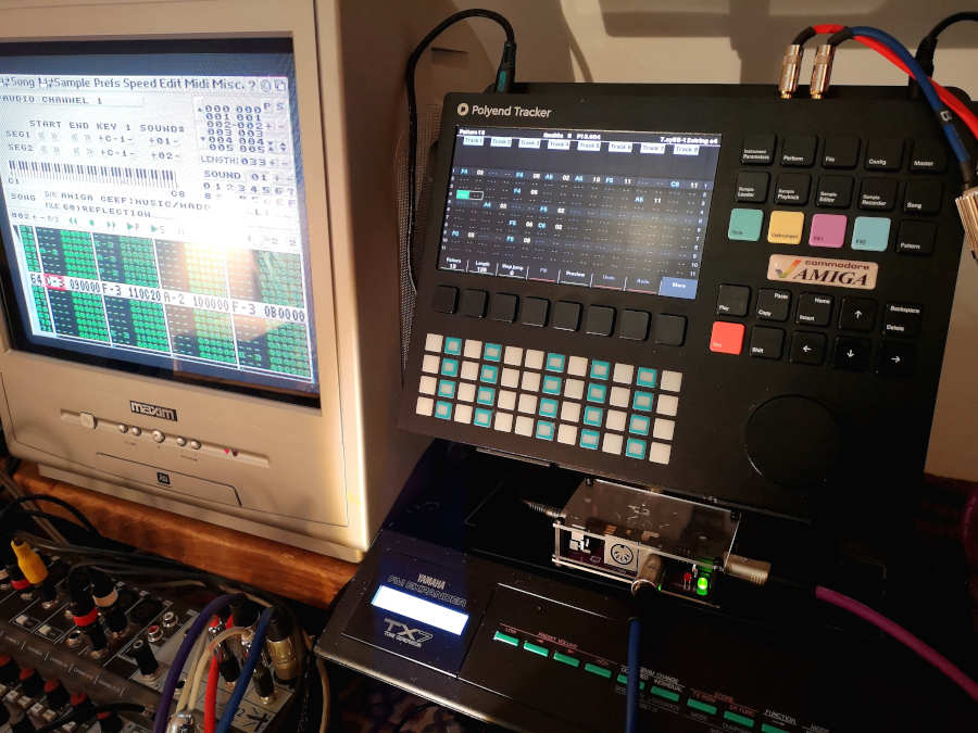 Polyend Tracker Alongside Amiga