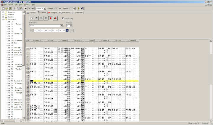 old Modplug tracker program
